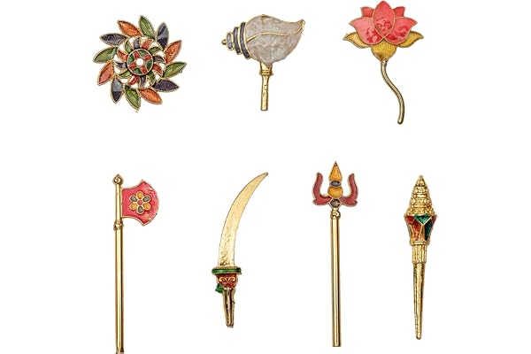 Aditri Creation Brass God Accessories Shiv mahadev Durga Pooja/Puja Trident for Protection and Worship for Indian Traditional Pooja Mandir Temple Décor for decoration I Golden I 4 Inch