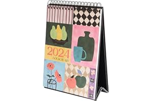 GRUPO ERIK Kokonote: Calendario da Tavolo 2024 Arte Gouache - Calendario Scrivania 2024, 12 mesi, 15x20 cm FSC®, Calendario artistico 2024, Calendario 2024 da scrivania arte