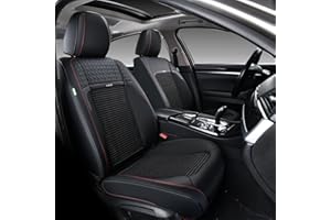 ‎FLORICH FLORICH Autositzbezüge, Atmungsaktive Kunstleder und Stoff Sitzbezug Auto vordersitze 2 Stück, Universell Autositzschoner für die meisten Pkw, SUV, Limousinen und LKW, Schwarz