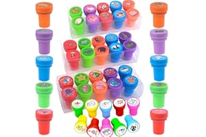 HenfuME 40 Piezas Sellos Infantiles,Juego De Sellos De Animales Multicolores,Sellos para Profesores,Conjunto De Sellos para Infantil,para Regalos De Fiestas Infantiles,Premios Escolares