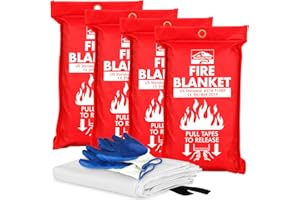 KEYSTONE PEAK KP Emergency Fire Blanket - 4 pack 40” x 40” - Be a Hero & Save your Home - Fire Suppression Blanket for Kitchen, Fire Blanket for Home and Kitchen, Fiberglass Fire Blanket