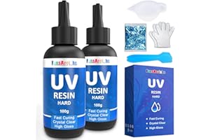 FansArriche Resina UV - 200g, Ultravioleta Resina Epoxi Manualidades, Pegamento de Arte Duro Resina Activada por Luz Solar de Curado Solar para Hacer Joyas, Arte