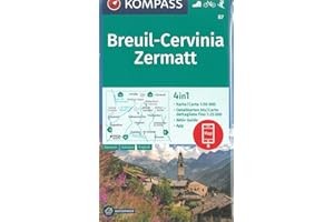 KOMPASS Wanderkarte 87 Breuil-Cervinia, Zermatt 1:50.000: 4in1 Wanderkarte mit Aktiv Guide und Detailkarten inklusive Karte zur offline Verwendung in der KOMPASS-App. Fahrradfahren. Skitouren.