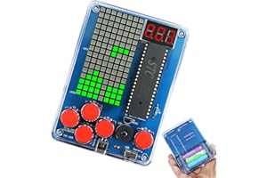 SILKWISH Konsola do gier "zrób to sam", lutowanie, zestaw do montażu, zestaw do montażu z obudową akrylową, zestawy lutownicze, konsole do gier w stylu retro, dla dorosłych, studentów, nauki, edukacji, zabawy