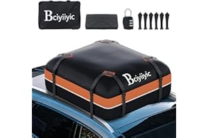 BCIYIIYIC 425L Dachbox Auto Dachtasche Dachkoffer, 1000D wasserdichte Dachgepäckträger Gepäckbox für Alle Fahrzeuge Mit/Ohne Gepäckträger (Orange/Black, 15 Kubikfuß)