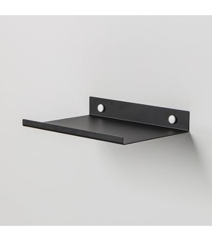 2 Mensole Galleggianti In Metallo Nero AHANDMAKER, 20x10cm, Ripiani A Parete Salvaspazio Per Collezione, Cucina, Soggiorno - 5