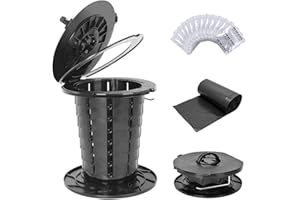 ANBEISTEE Upgrade Toilette Portatile Retrattile Toilette da Viaggio Altezza Regolabile Toilette da Campeggio Vasino Portatile per Adulti Bambini Nero