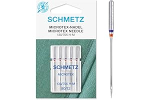 Schmetz Agujas para máquina de coser Microtex, tamaño: 80/12