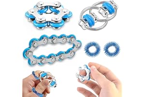 ElevaPulse 5 Stück Fidget Toys Set, Anti Stress Spielzeug, Stressabbau Spielzeug, Fidget Toys Erwachsene, Skills Borderline, Skills Panikattacken, Für Kinder Und Erwachsene Stress, Angst (Blau)﻿