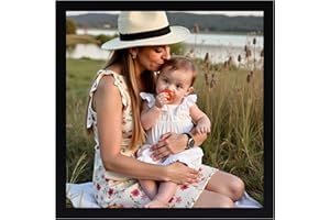 Ditwis Marco de Fotos 20x20 cm Negro, Marco Cuadrado Adecuado para Fotos e Imágenes, Visualización Horizontal o Vertical en Pared o Mesa