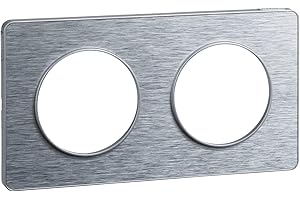 Schneider Electric - Odace Touch, plaque Aluminium brossé liseré Alu 2 post. horiz./vert. 71mm - S530804J