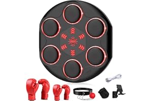Ulikey Máquina de Boxeo Musical, Smart Music Boxing Machine con 12 Velocidades, 12 Modos de Entrenamiento, Soporta Bluetooth, Maquina Boxeo Musical Pared con Guantes de Boxeo para Adultos y Niños