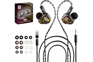 YINYOO KBEAR KB01 - Monitores intraurales, diafragma de berilio HIFI, controlador dinámico en los oídos, auriculares kbear inear con cable, auriculares iem de gama alta para músicos, cantantes, con cable OFC