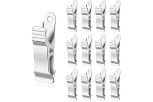 DSLSQD 12 zacisków sprężynowych, szerokość 1,2 cala, metalowe mini zaciski krokodylkowe, metalowe klipsy sprężynowe, małe zaciski do rzemiosła, drutu, firanki, rękodzieło, srebrne, 12 sztuk