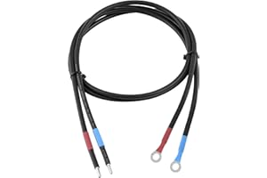 ENJOY SOLAR enjoysolar 6 mm² kabel do akumulatora, regulator ładowania solarnego i bateria z oczkami M8 (uniwersalny 6 mm² M8)