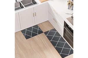 LY4U 2 Pieces Non Slip Kitchen Rug Set, Water Absorbent Floor Mats, Kitchen Carpets and Rugs for Home Dining Room and Entryway,40x60cm + 40x120cm