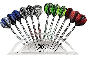 XQ Max Darts-Präsentationsständer, 12 Dart-Halter für 4 Dart-Sets, Stauraum für Zubehör, Dart-Aufbewahrungssystem