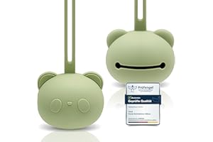 CAJA Schnullerbox Schnulleraufbewahrung aus Silikon BPA frei hygienische Aufbewahrung für Babys und Kleinkinder Panda Design hochwertiges Baby Zubehör Geschenk zur Geburt und Baby Erstausstattung
