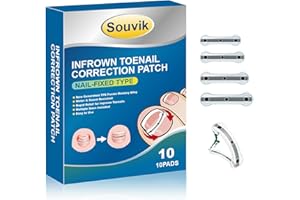 Souvik Werkzeugset zur Korrektur eingewachsener Zehennägel, Nagel-korrekturspange, Zehennägel Korrektur Patch, 180° Biegung und Memory Alloy Rebound, für den Heimgebrauch - Männer, Frauen, 10 Stück