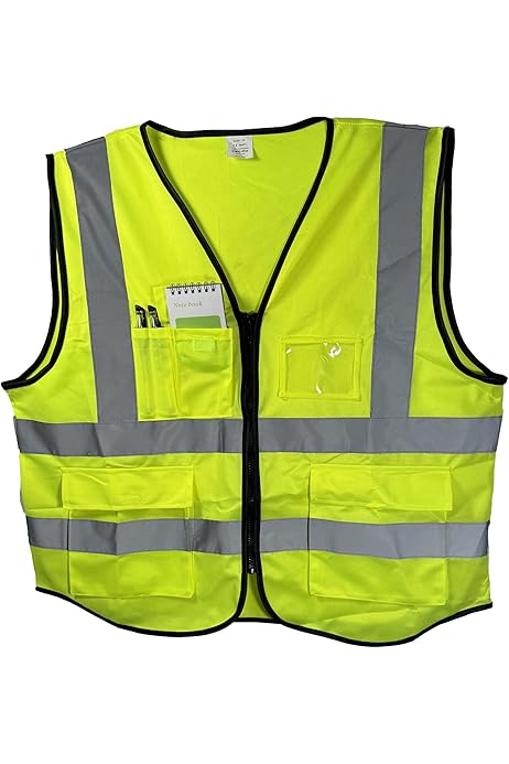 Gilet Sicurezza FXSV CLASS 3 Per Cantieri Gilet Di Sicurezza Alta Visibilità Giallo Classe 3 FXSV - Giubbotto Riflettente Per Lavori Stradali E Cantieri Gilet Giallo Classe 3 Riflettente - Foto 10
