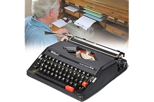 LSHFYV Retro Typewriter, Mechanical English Typewriter, Old-Fashioned Traditional Portable Manual Typewriter, Vintage Finish Antique Typewriters for Notes or Letters or Creative Writing,Black