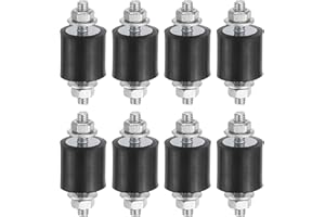 PATIKIL 8pcs Amortiguadores de Goma, M4 Macho Aislador de Vibración Silentblock Soporte Aislante para Aire Acondicionado Compresores de Aire Lavadora Maquinaria, 15x15x35mm(OD*T*L)