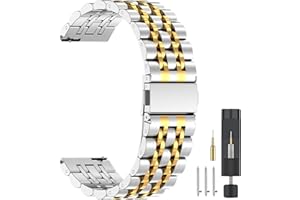 ZPJPPLX Universal Quick Release Watch Band,18mm 20mm 22mm Stainless Steel Metal Straps for Samsung Galaxy Watch 6/5/4/3,Garmin Watch,Huawei Watch, Amazfit GTS Replacement Band