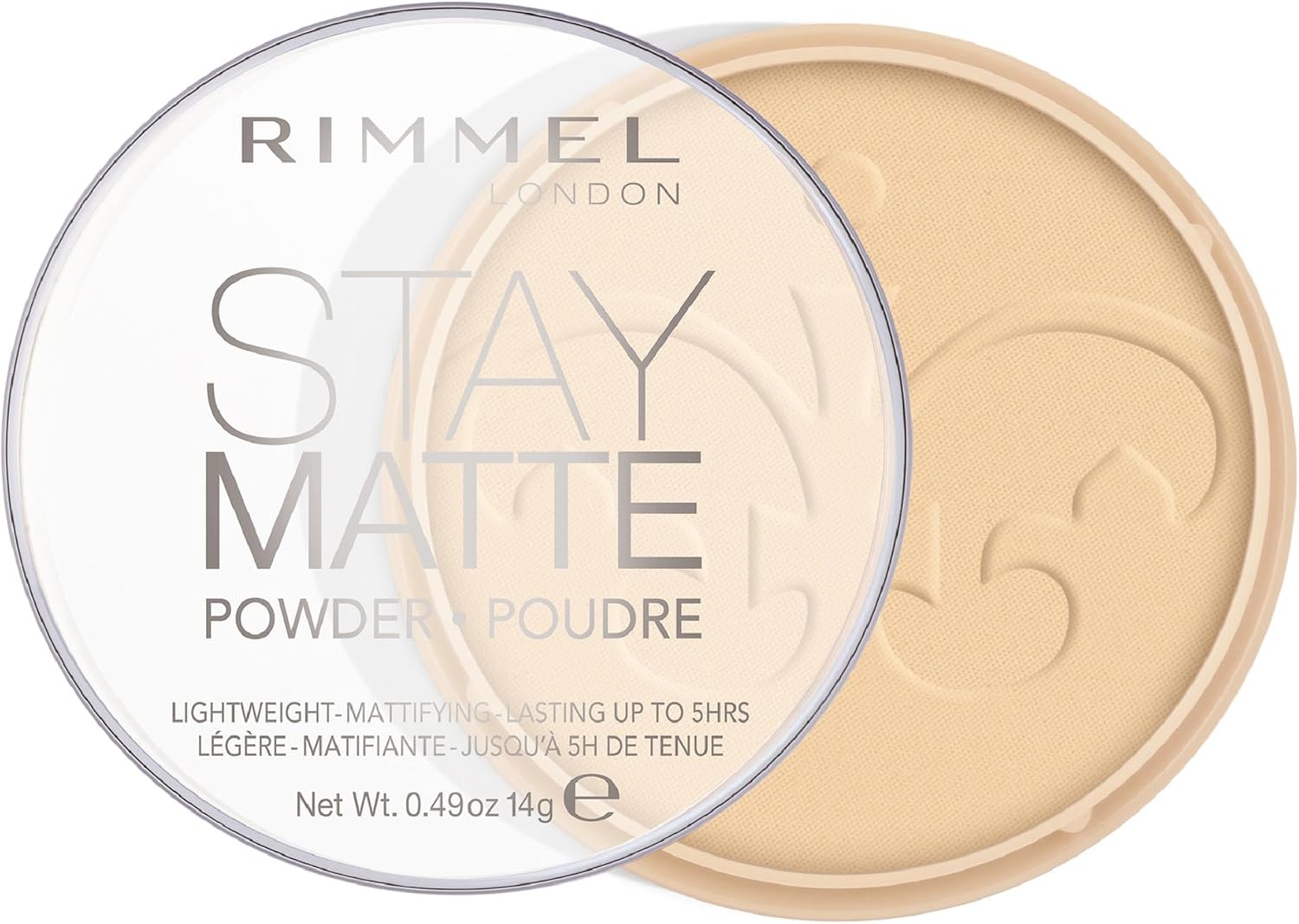 RIMMEL LONDON - Stay Matte Pressed Powder - Lightweight, Oil Absorbing, Smooth Non-Powdery Texture, Lasting Up To 5hrs - For All Skin Types - Dermatologically Tested - Transparent - 14g