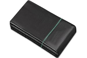MLZPU 2m x 5m Heavy Duty Weed Control Membrane Garden Weed Barrier Fabric for Landscaping Driveway Gravel Artificial Grass Lawn Underlay Gadern Patios Garden Flower beds, Black Woven Ground Cover
