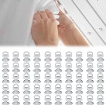 Hoement 30pezzi Ganci Per Binari Per Tende Di Rulli E Ganci In Plastica E Metallo Guide Per Tende Scorrevoli Supporti Per Montaggio Soffitto Con Per Da Doccia - 10