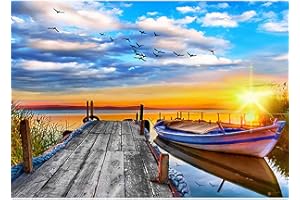 MAXBYE Peinture Diamant Adulte Paysage Jours, Diamond Painting Enfant 5D Diamant Kit Kits de Broderie au Point de Croix Diamant Strass Point de Croix Cristal Painting pour Murale Décoration 30x40cm