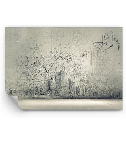 Carta Da Parati In TNT 350x270 Cm - Design Città, Facile Da Applicare, Senza Odori