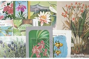 Prophila Collection Motivazioni 25 Diversi Fiori Blocchi (Francobolli per i Collezionisti) Piante/Funghi