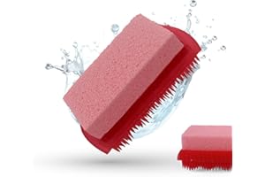 LA ROSA PRODUCTOS PROFESIONALES LaRosa PUMICE SPA Spazzola 2-in-1 per la Cura dei Piedi – Rossa con Pietra Pomice Rosa