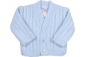 BabyPrem Premature Baby Cardigan Jacket Cable Knit Acrylic 3-8lb V-Neck Long Sleeve