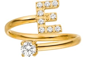 Purelei® Anello con lettere – Anello da donna in acciaio inox durevole – Anelli impermeabili – Anelli regolabili dalla taglia 50 alla 60 – Gioielli alla moda per il tuo look personalizzato