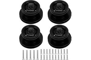 Vgoohobby Metal Beadlock Wheel Rims RC Wheel Hub Compatible with MN Model MN90 MN99 MN-91 FJ-45 1/12 RC Car (Black)