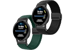 Gittos 20mm Magnético Correa para Gar min Vivomove 3/HR/Style/Luxe/Vivoactive 5/3, Gar min Forerunner 55/165/245/645 Music/Venu Sq 2 Nylon Pulsera Sport Correa