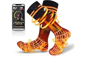 WNDY'S DREAM Heated Socks, 2023 Rechargeable Heated Socks, 5000 mAh Extra Large Battery, Long Life Up To 65 °C Large Heating Area, Suitable For Outdoor Skiing, Winter Camping, Hiking