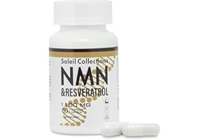 SOLEIL COLLECTIONS NMN+Resveratrol 60 Capsules, Powerful Antioxidant Supplement for Vascular & Anti-Aging, Enriched with Black Pepper Extract for Optimal Absorption (Pack of 2) (60 Count (1 Bottle))