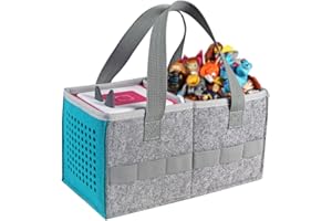 Eyglo Sac de Rangement pour Toniebox Starter Set et Figurine Tonies,Organisateur de Support de Protection avec Beaucoup d'Espace pour les Accessoires Toniebox,Sac de Transport pour Toniebox(Gris+Bleu)