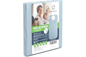 Sensalou Babero para Adultos - Protector Ropa Impermeable con Botón - 90x45cm