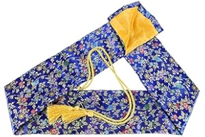 SOFIALXC Silk Sword Bag Samurai Katana Wakizashi Tanto Sword Cover Carry Bag with Golden Tassel,J