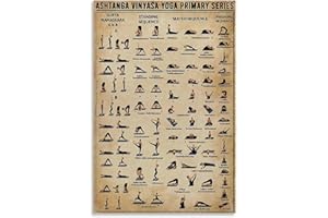 GOUWEI Poster Retrò WJF Ashtanga Vinyasa Yoga Primary Series - Canvas Art e Wall Art Print per Camera da Letto Moderna - 60 x 90 cm, Senza Cornice