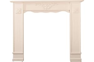 ‎MY FLAIR My Flair 161030 Kaminumrandung Kaminkonsole Raphael im Shabby Chic Design Weiß/Antik ca. 100 cm x 122 cm