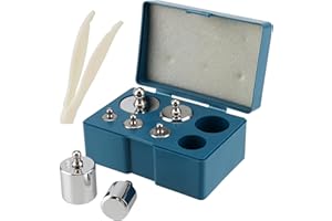 CHEUKYIU 7 Stücke Edelstahl Kalibriergewichte Set 500g, 1 x 200g, 2 x 100g, 1 x 50g, 2 x 20g, 1 x 10g Kalibrierungs Gewicht Set, mit Kalibriergewicht Pinzette für Digitalwaagen, Labor, Hobby