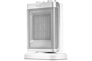 Cecotec Calefactor Baño Cerámico Ready Warm 6100 Ceramic Rotate. Oscilante, 1500 W, Termostato Regulable, 3 Modos, Protección sobrecalentamiento y antivuelco, 25 m2