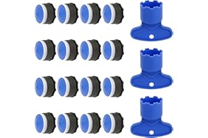 Yamobi 16 sztuk regulatorów strumienia wody M18.5, kran Bubbler z 4 regulatorami strumienia, kluczami, regulatorem strumienia do kranów, wbudowany napowietrzacz kranu