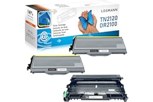 LOSMANN 2 toner e 1 tamburo compatibili per Brother TN2120 DR2100 per Brother DCP-7030 DCP-7040 DCP-7045N HL-2140 HL-2150N HL-2170 HL-2170W MFC-7320 MFC-7340 MFC-7440N MFC-7840W (3 Pack) )