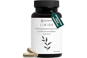 ‎ESSENZ ESSENZ - Libido Kapseln - Libido Kapseln mit Macawurzel-Pulver, Ashwagandhawurzel- & Bockshornkleesamen-Extrakt. Zur Förderung der Vitalität & Leistungsfähigkeit (1)
